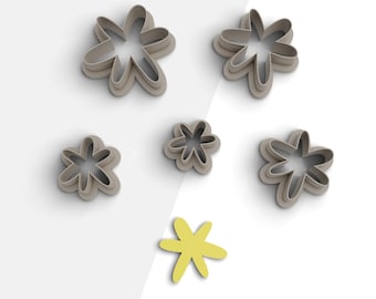 Organic Shape Clay Cutter, Organic Polymer Clay Earring Cutter, Sharp Edge, 2 Cutter Version, 5 Sizes Included, Digital STL File, No: 832