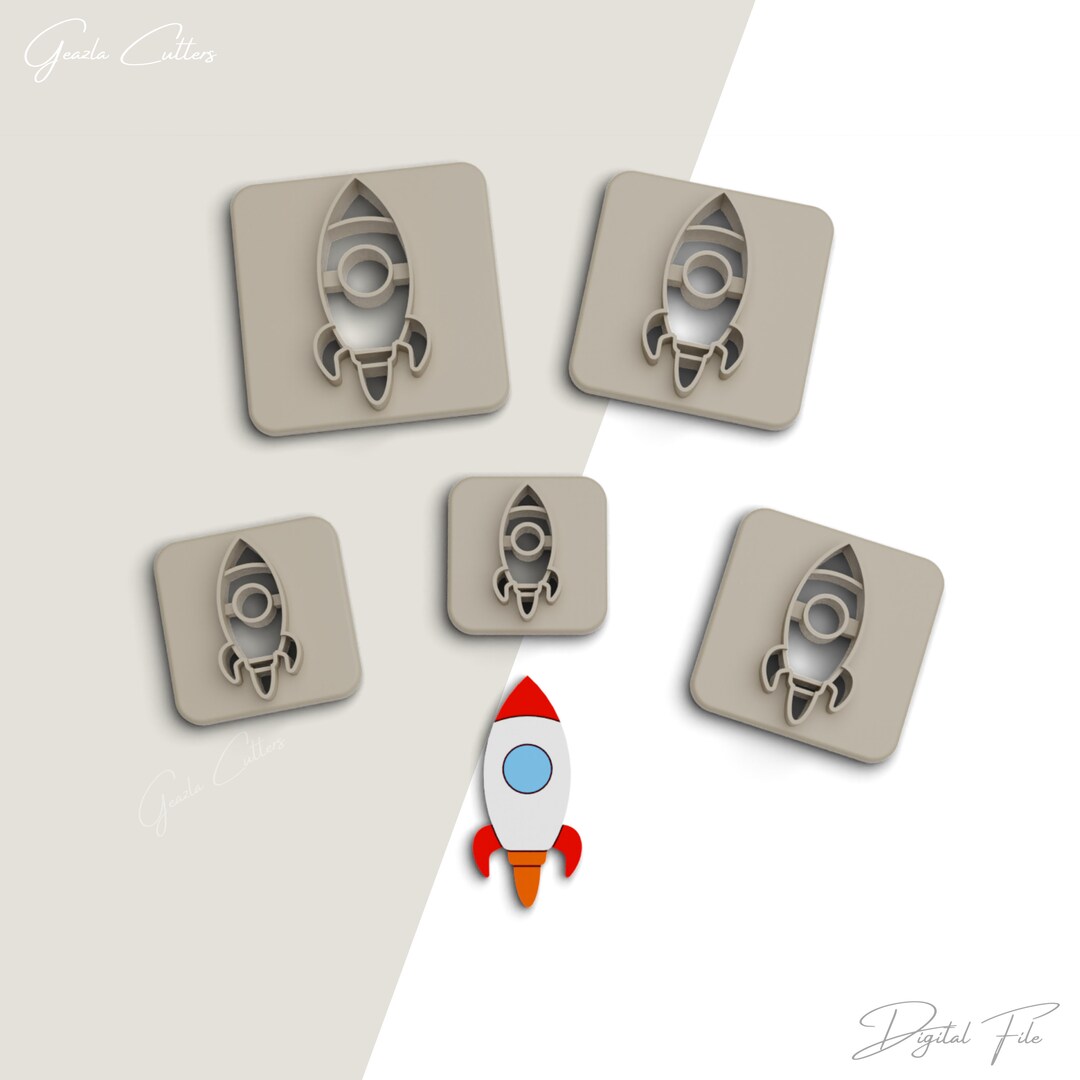 Rocket Clay Cutter, Space Polymer Clay Cutters, Earring Cutters, 2 ...