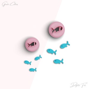 Formina per argilla con bottone a forma di pesce, mini formine per argilla polimerica Sea Life, formina per orecchini estivi, 2 misure incluse, file digitale STL, n. 357