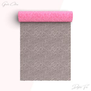 May include: A roll of pink crepe paper sits above a sheet of grey crepe paper, both with a textured surface. The image is a top-down view against a white background. The words "Greeda Cutters" and "Digital File" are written in cursive.