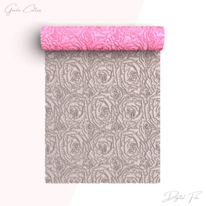 May include: A digital file of a pink and gray floral pattern with a repeating rose design. The pattern is perfect for crafting projects, scrapbooking, and more.