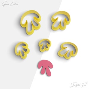 Organic Shape Clay Cutter, Organic Polymer Clay Earring Cutter, Sharp Edge, 2 Cutter Version, 5 Sizes Included, Digital STL File, No: 836