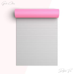 May include: A white sheet of paper with gray horizontal lines, rolled up with a pink edge. The paper is labeled "Digital File".