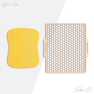 Bikakeschablon för polymerlera, geometrisk texturerad schablon, verktyg för att göra örhängen i lera, schablonark, digital STL-fil, nr: 1629