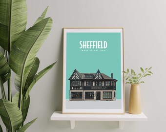 Sheffield Wall Print | West Street Live | A3 & A4 Prints | Sheffield Architecture | University of Sheffield |