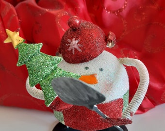 Metal, Bright Colored, Holiday, Christmas Accent, Home Decor, Snowman Bobble