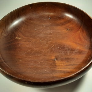 Mahogany Tree, Carved, Turned, Durable, Wood, Serving Bowl