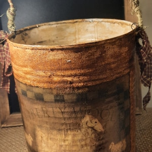Rustic Tin Can: Recycled Art, Primitive Farmhouse Decor