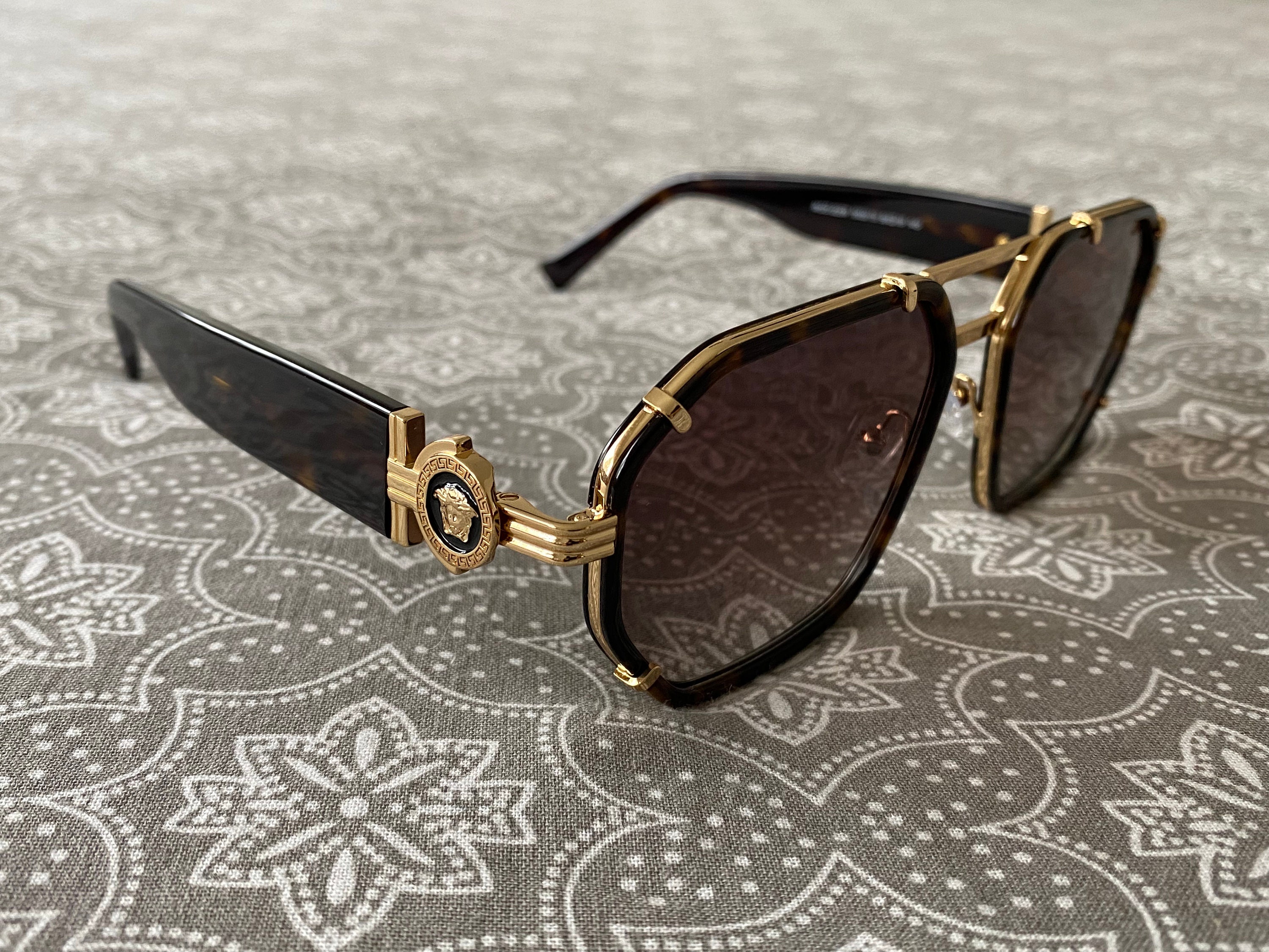 zwart Versace 1221 vintage bril Made in Italy coulor goud Accessoires Zonnebrillen & Eyewear Brillen