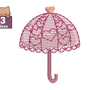 Parasol Umbrella embroidery pattern, machine embroidery design, embroidery file, instant download, pes pattern, 3 sizes