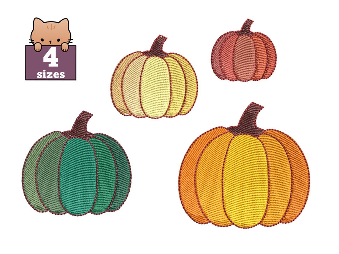 Pumpkin Embroidery Pattern Halloween Thanksgiving Machine Embroidery