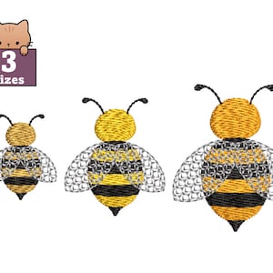 Bee embroidery pattern, machine embroidery design, embroidery file, instant download, pes pattern,