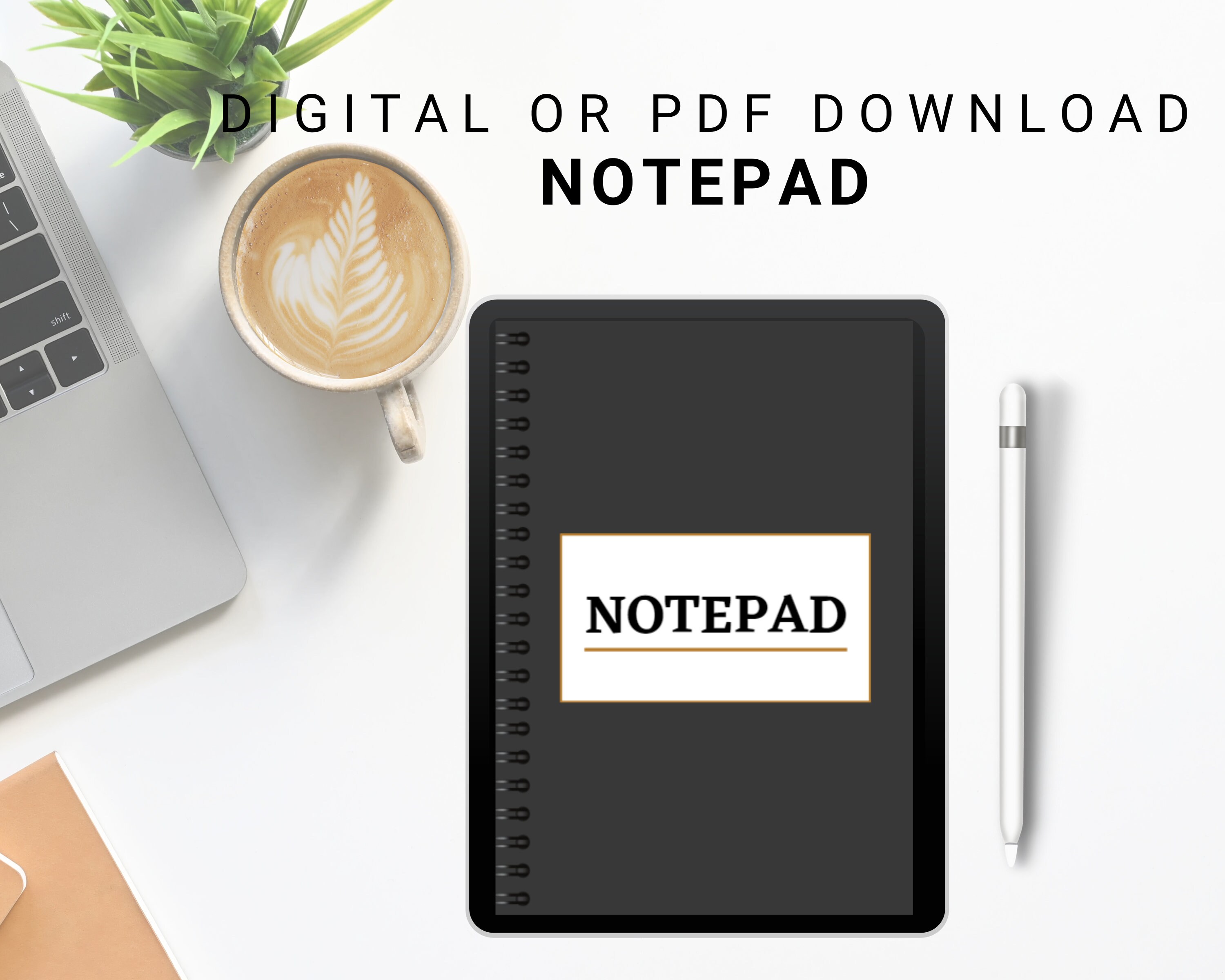 NOTEPAD Digital Notepad Printable PDF Notepad Good Notes Etsy