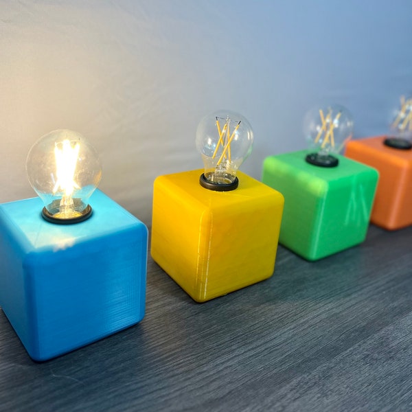 Brooks Minimalist Lamp Base, Colorful Modern Accent Light, Bedside & Dorm Room Decor, House Warming Gift