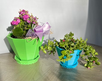 Grove Colorful Table Planter, Minimalist Indoor Pot, Modern Succulent Planter, Bedroom Plant Display, Kitchen Home Decor, Office Accent Gift