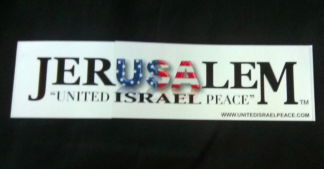 Jerusalem/usa Bumper Sticker - Etsy