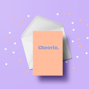 Carte de départ | Carte Cheerio | A6 | Fait main avec enveloppe