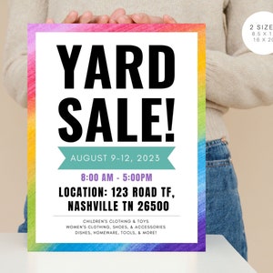 Yard Sale Flyer | Yard Sale Printable | Yard Sale Poster | Garage Sale Poster | Template