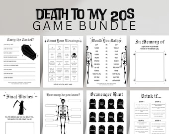RIP Twenties Geburtstagseinladung Bundle | Tod meinem 20er | Spiel-Bundle | Vorlage