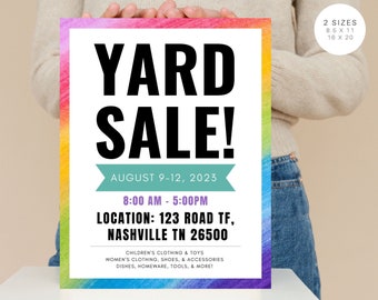 Flyer tuinuitverkoop | Afdrukbare werfverkoop | Poster tuinuitverkoop | Garage Sale-poster | Sjabloon