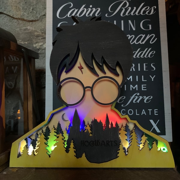 3D Harry Potter 6 Layer Birchwood Light-up Display