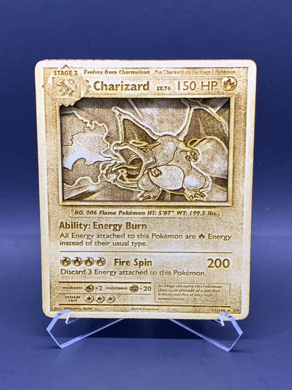 charizard 150 hp pokemon card What Grade Did You Get? This specific card features a stunning Custom Wood Pokmon Charizard Card