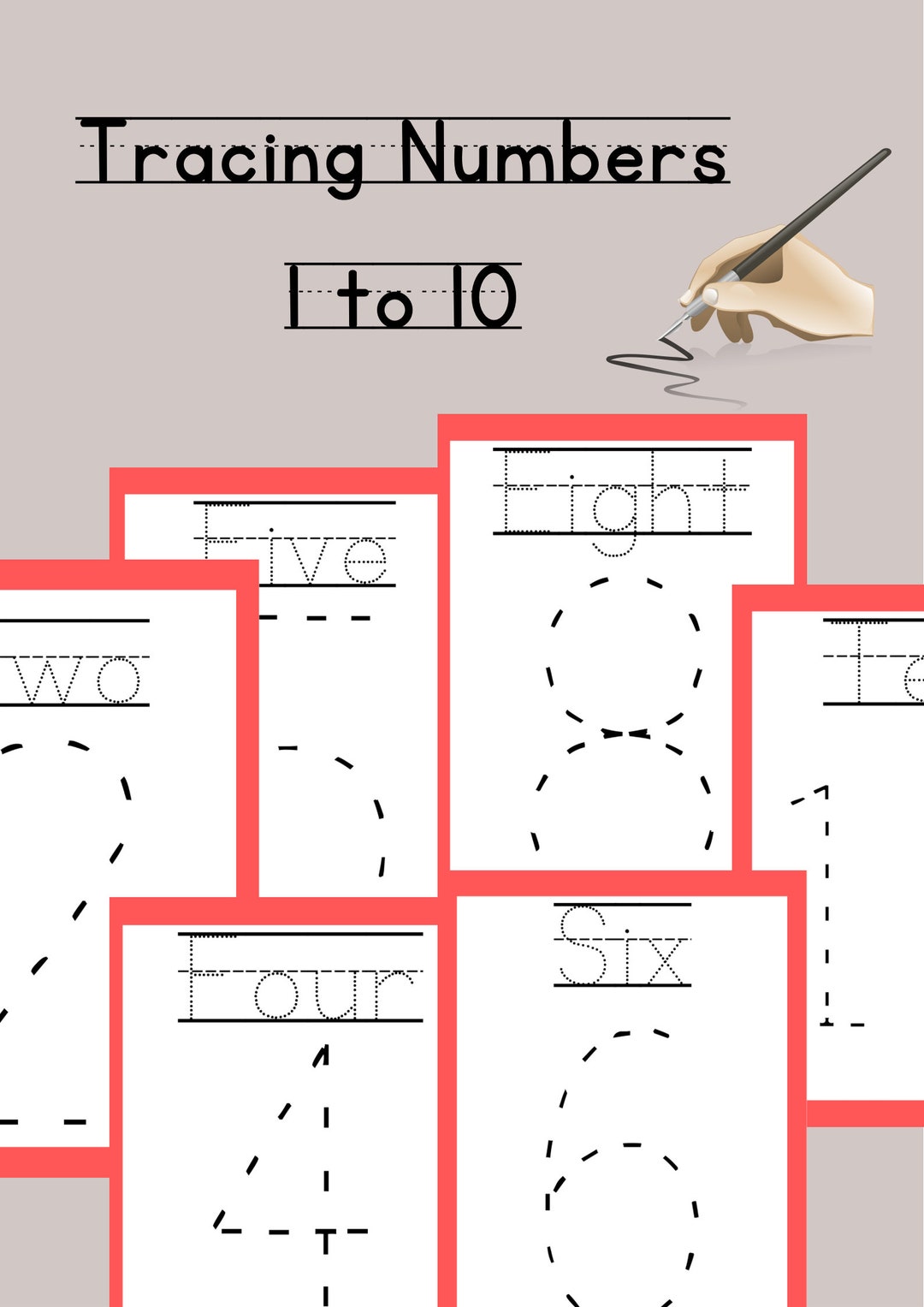 Number and Numeral Tracing Template Numbers From 0 10 . Comes in Red