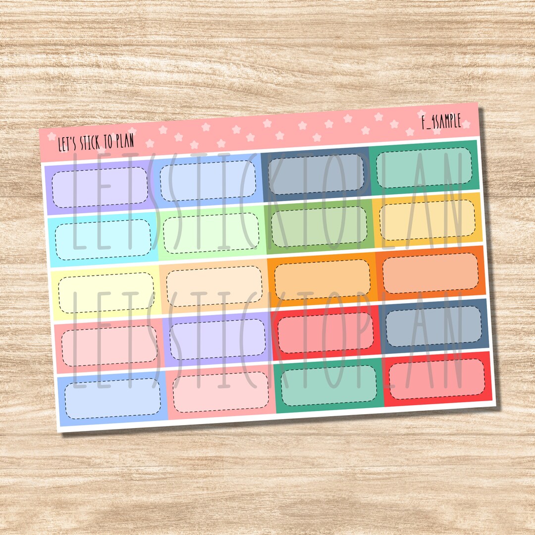 F_4 Functional Planner Labels Half Inch Stickers Sheets HP, EC ...