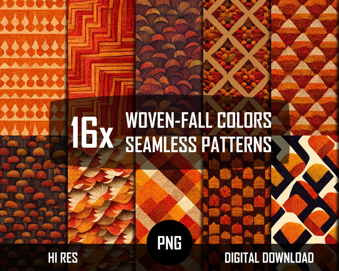 Fall Patterned Textures Woven Texture, Fall Colors, Seamless Pattern, Cozy - Etsy