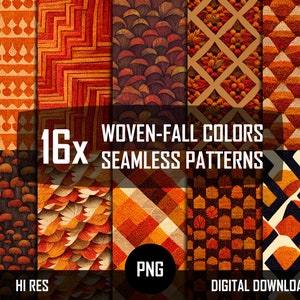 Woven Texture, Fall Colors, Seamless Pattern, Cozy