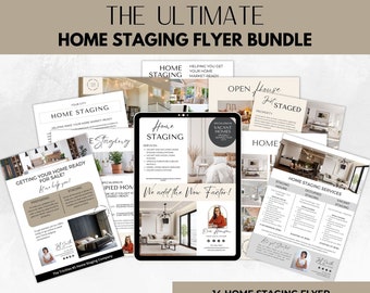 Home Staging Flyer Templates Bundle, Canva Templates, Just Staged Flyer, Staging Services Flyer, Home Staging Business Marketing