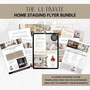 Home Staging Flyer Templates Bundle, Canva Templates, Just Staged Flyer, Staging Services Flyer, Home Staging Business Marketing