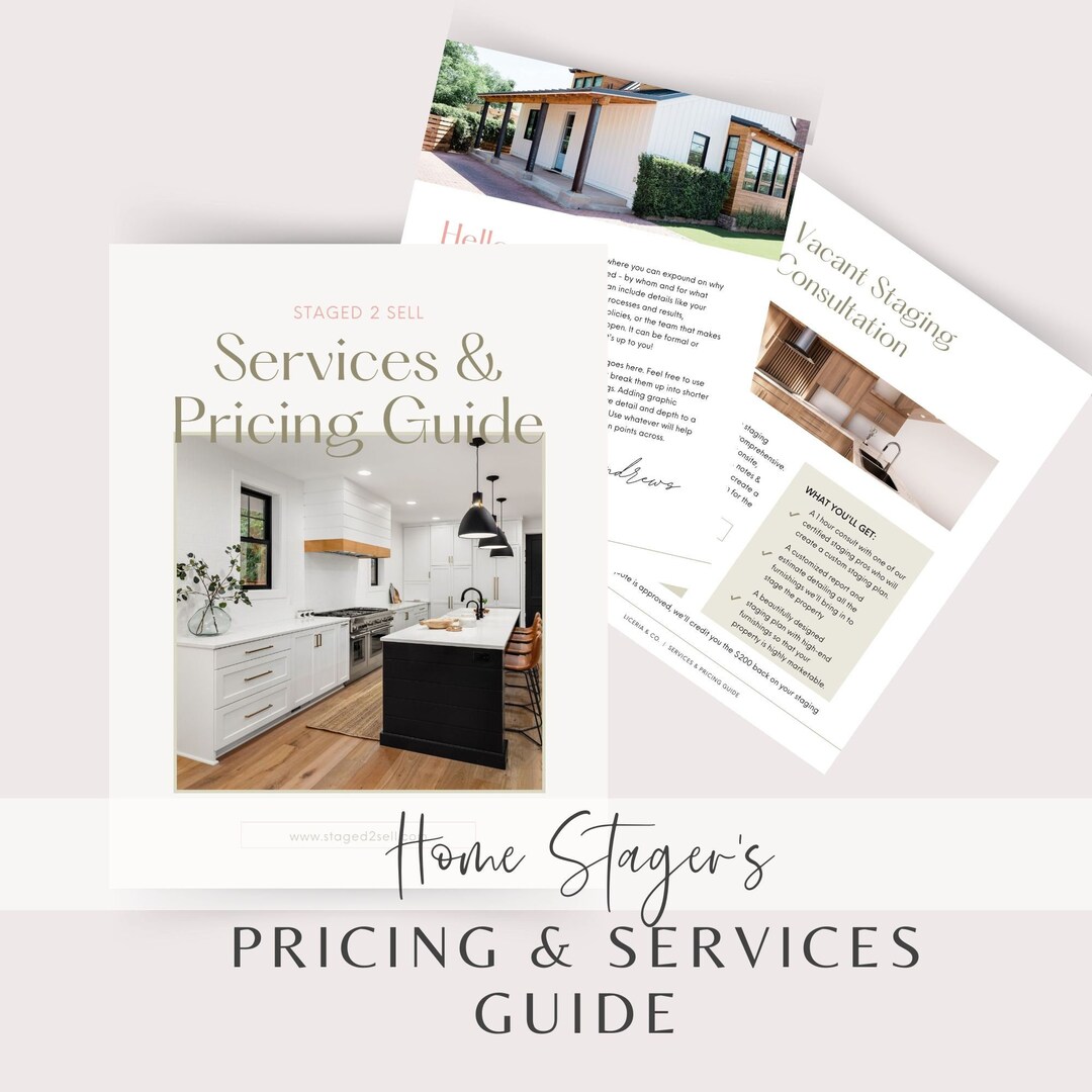 Home Staging Pricing & Services Guide Customizable Canva Template