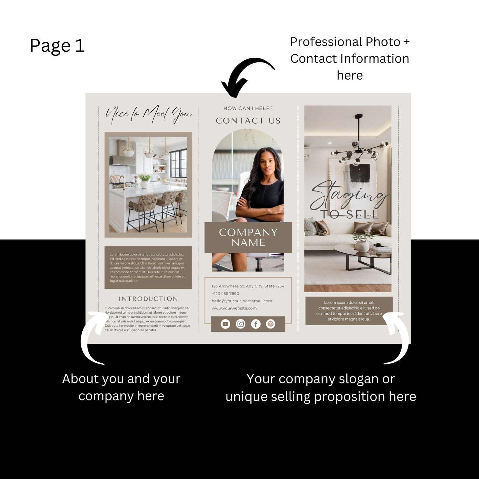 Modern Home Staging Brochure Template: Customizable Canva Design ...