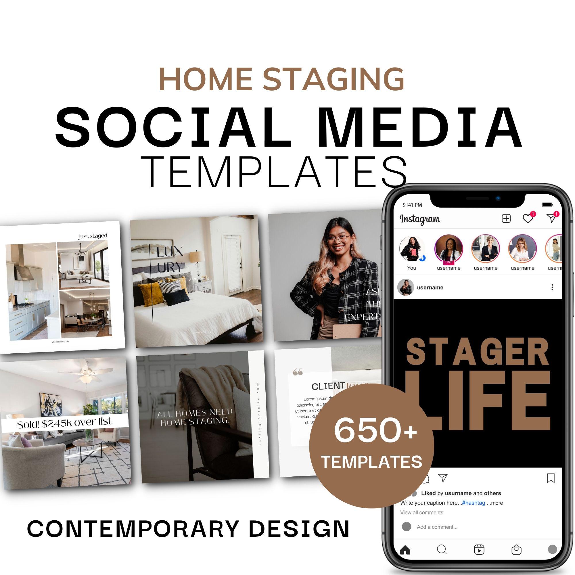 Home Staging Social Media Templates: Canva Posts for Instagram ...