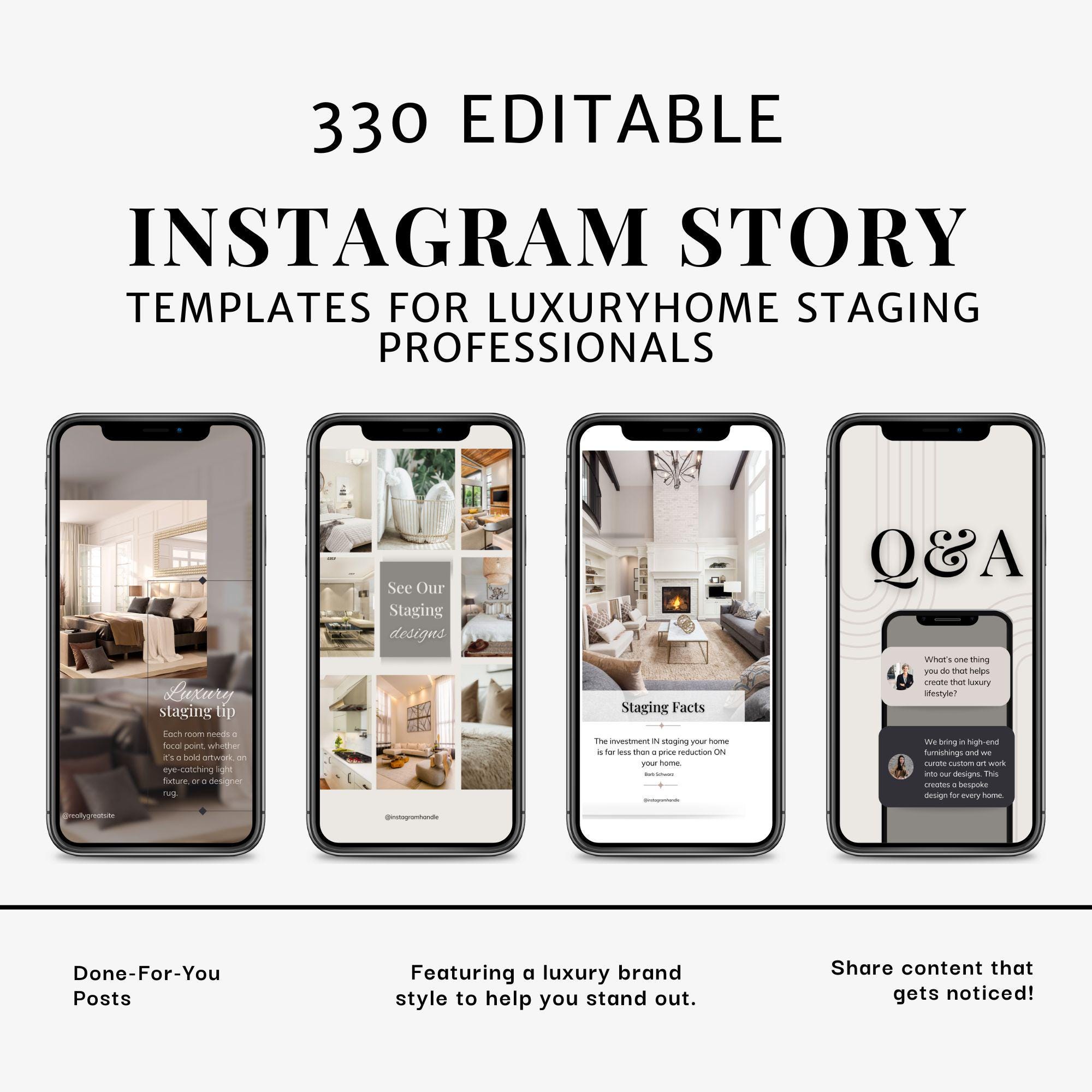Luxury Home Staging Social Media Templates: Canva Instagram Posts ...