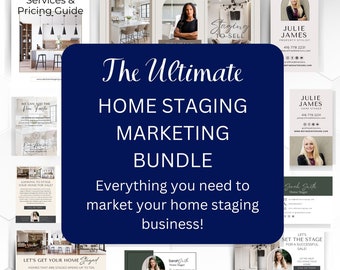 Ultimate Home Staging Business Kit, Canva Marketing Templates, Staging Pricing Guide & Staging Brochure, Realtor Presentations