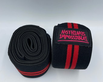 Powerlifting Knee Wraps Pair with loop Weightlifting Bodybuilding Gym strongman