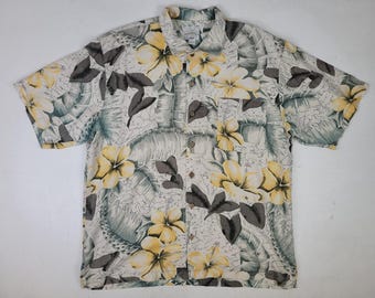 Vintage Tommy Bahama Silk Hawaiian Shirt Men's Sz L
