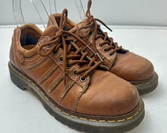 Vintage Dr. Martens Keith Brown Leather Chunky Oxford Shoes Women's Sz 7