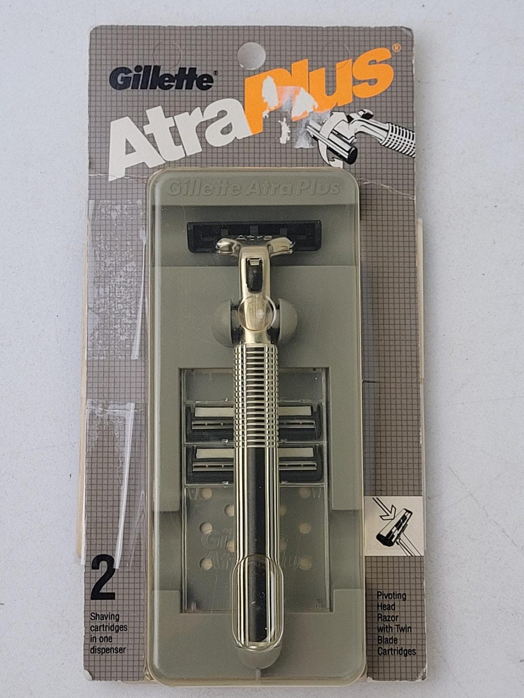 Vintage 1980s Gillette Atra Plus Metal Razor W 6 Cartridges - Etsy