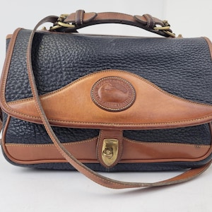 Vintage Dooney & Bourke All Weather Leather Handbag USA Pebbled Black
