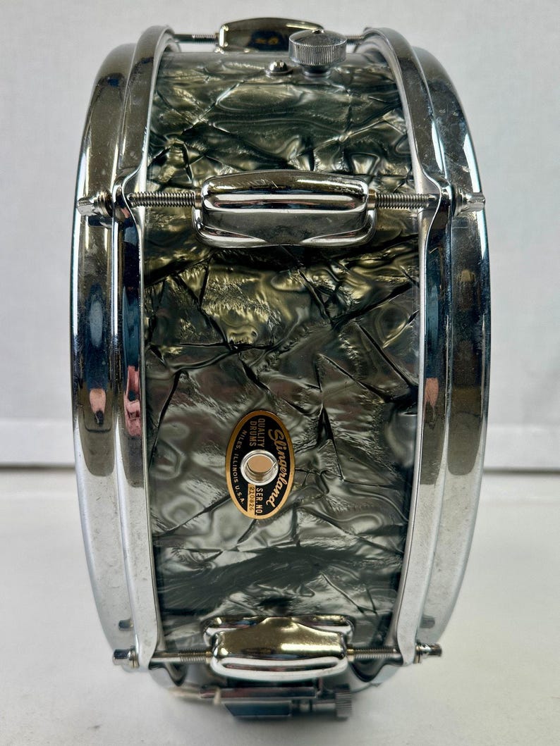 Vintage 1960s Slingerland 14" Black Diamond Pearl Snare Drum image 3