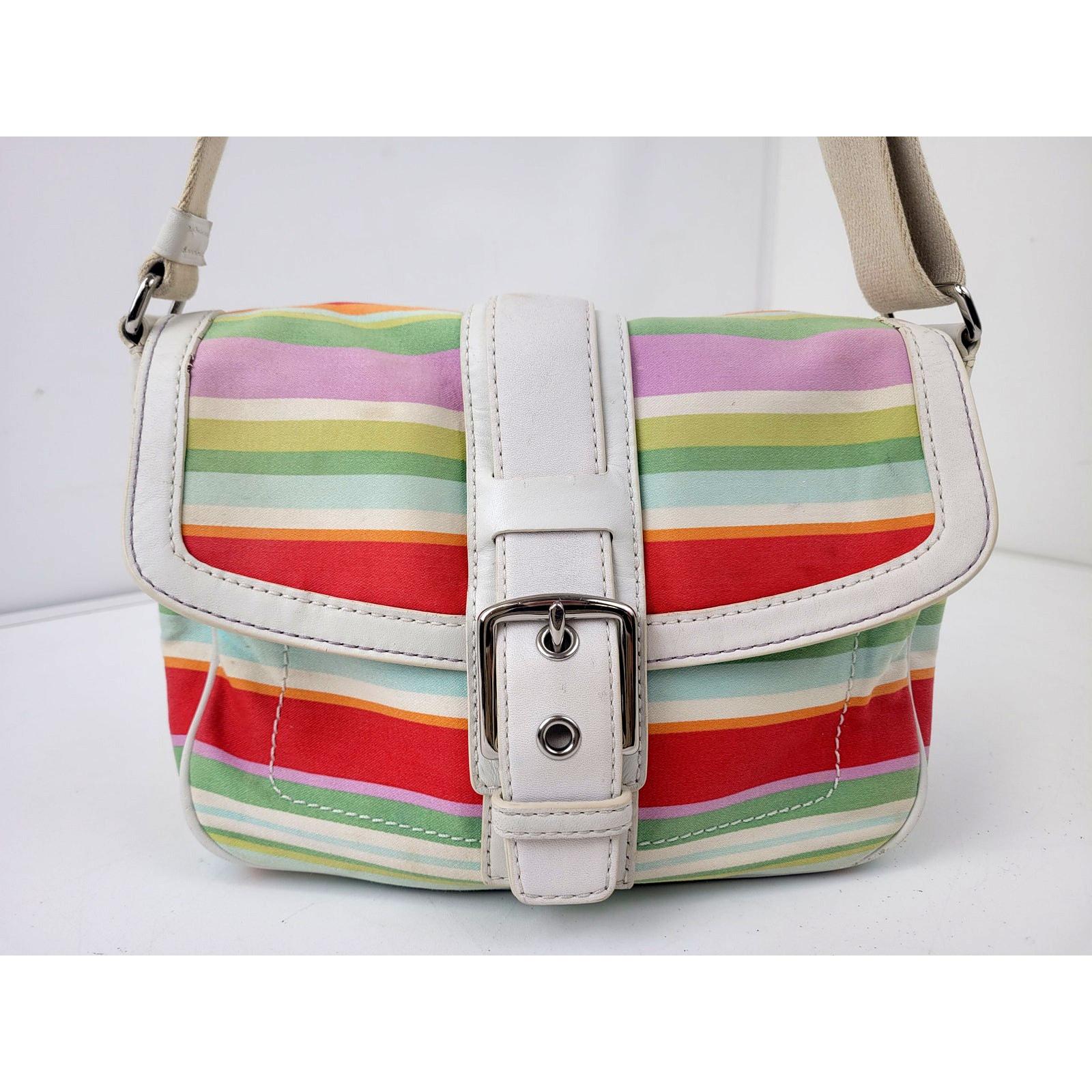 Vintage Y2K Coach Hampton Adjustable Shoulder Bag Multicolor