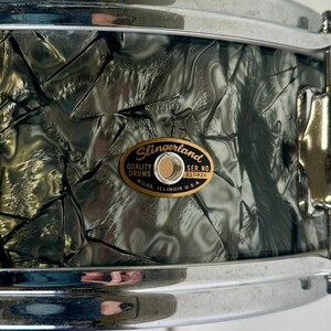 Vintage 1960s Slingerland 14" Black Diamond Pearl Snare Drum image 5
