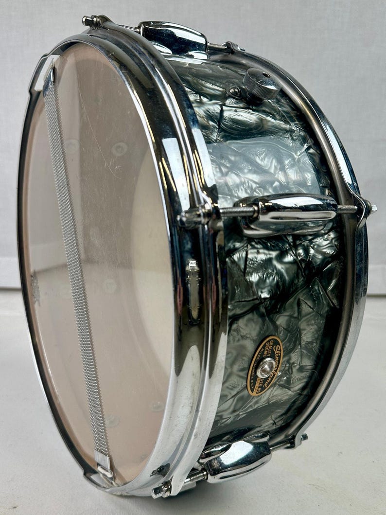 Vintage 1960s Slingerland 14" Black Diamond Pearl Snare Drum image 2