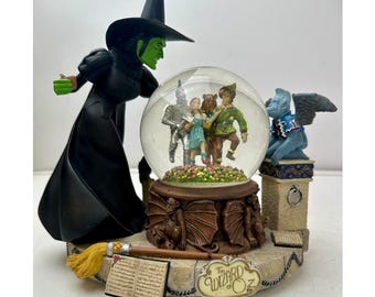 Vintage San Francisco Music Box Company Wizard of Oz Wicked Witch Crystal Ball Musical Snow Globe