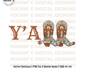 Y'all Cowgirl Boots | Western Christmas Designs, Cowboy Weihnachten, Sporn png, Western Cowboy Boot, Western Sublimation, Western Weihnachten png