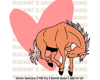 Valentine Bronc || Western Digital-nedladdning, Cowgirl Alla hjärtans dag png, western sublimering png, Western Alla hjärtans dag png, sprattlande häst