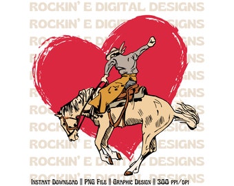 Bucking Love // Western Digital Download, Western Valentine's Day png, Cowgirl Valentine's Day png, Bucking horse png, western vday, bronc